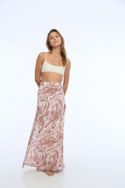 Skirt LILY maxi PINK MARBLE