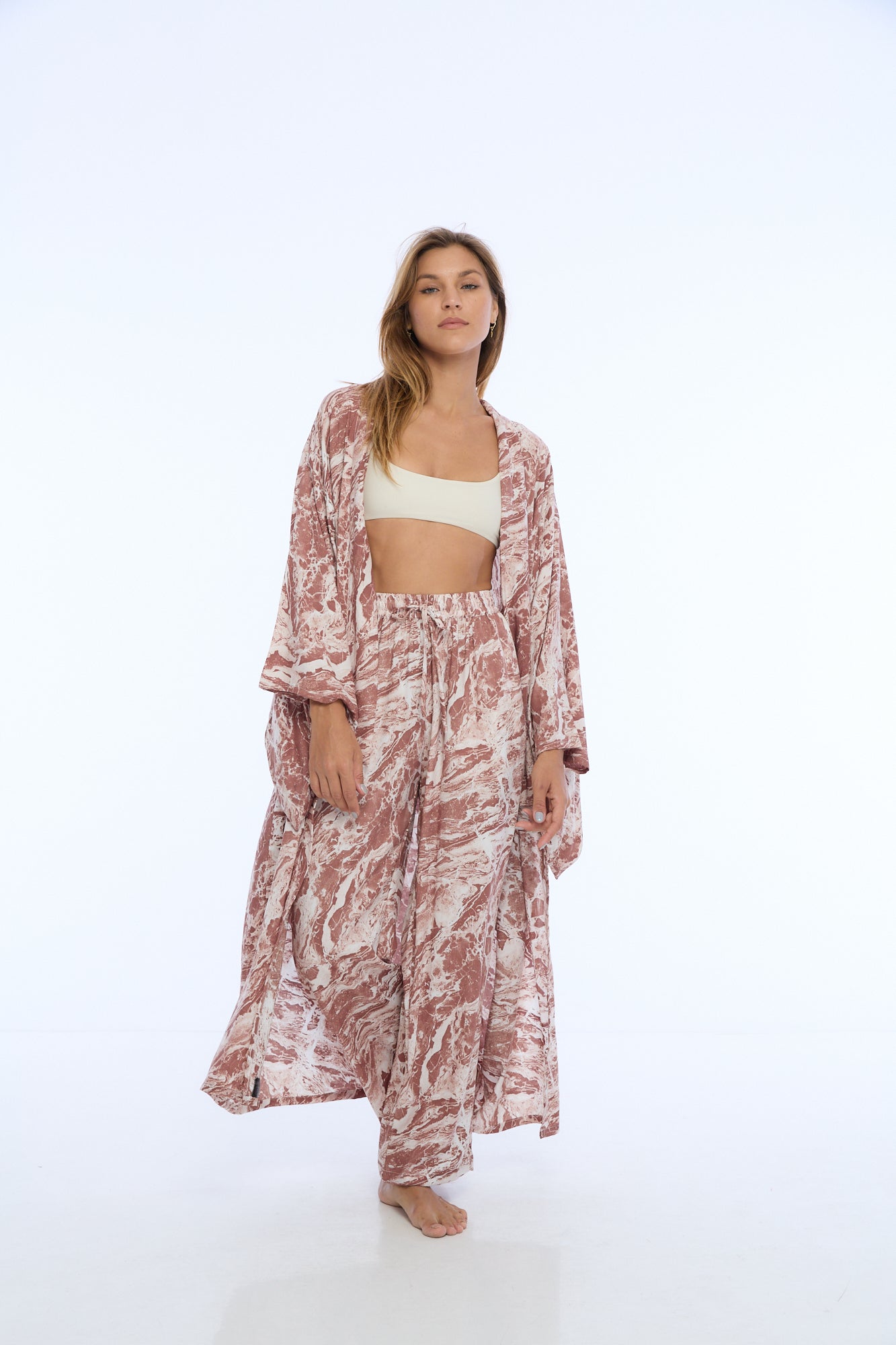 Kimono unisex PINK MARBLE