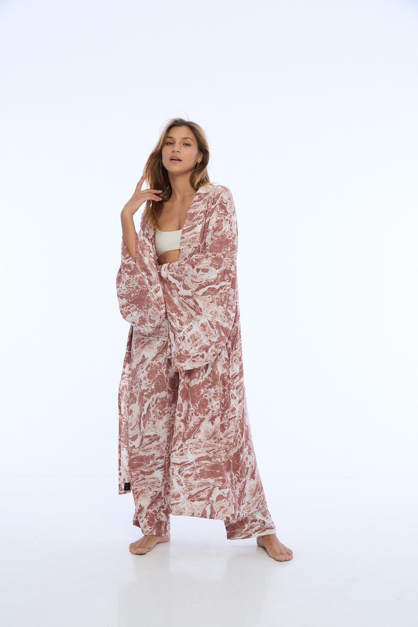 Kimono unisex PINK MARBLE