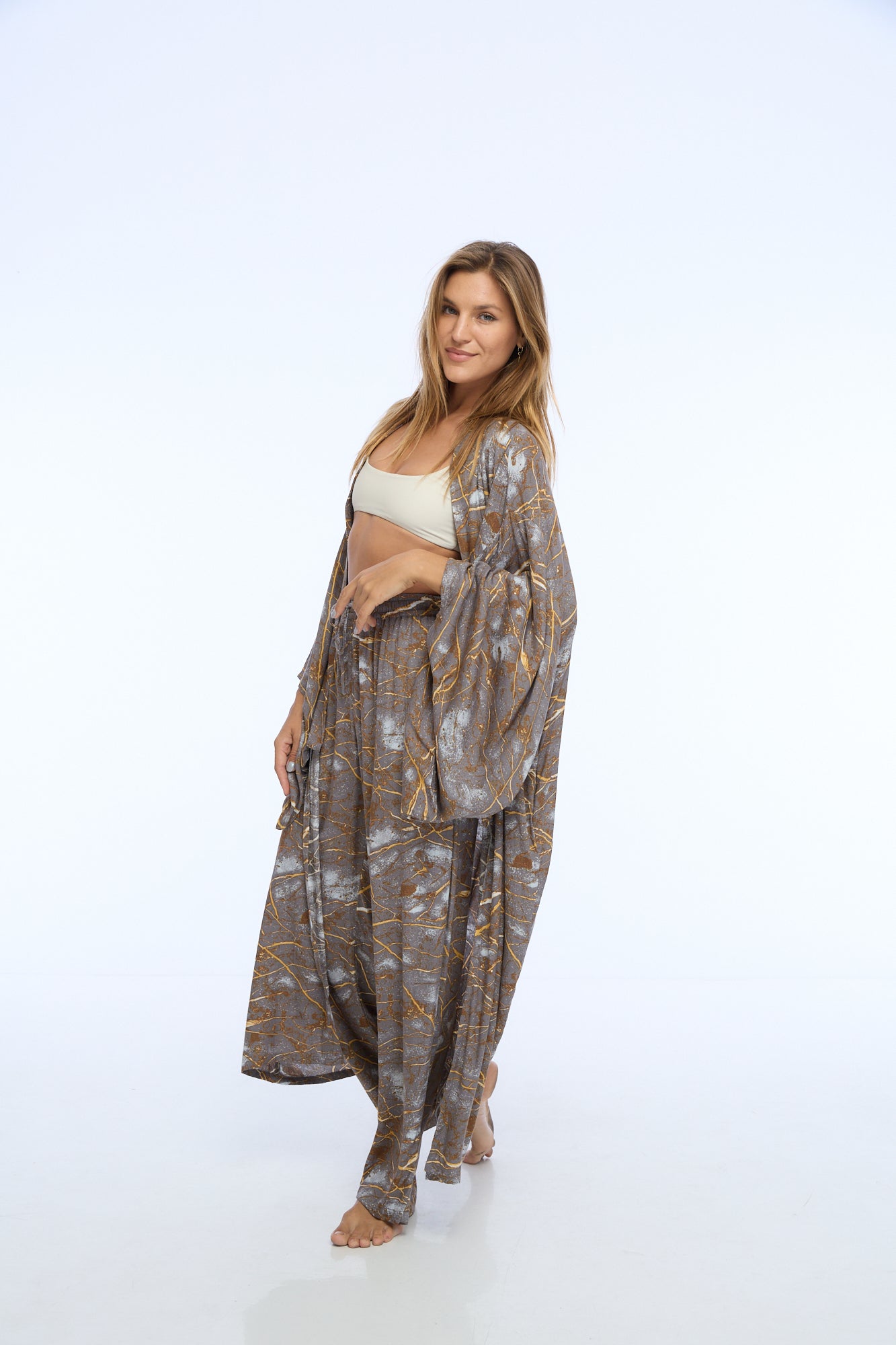 Kimono unisex SILVER MARBLE