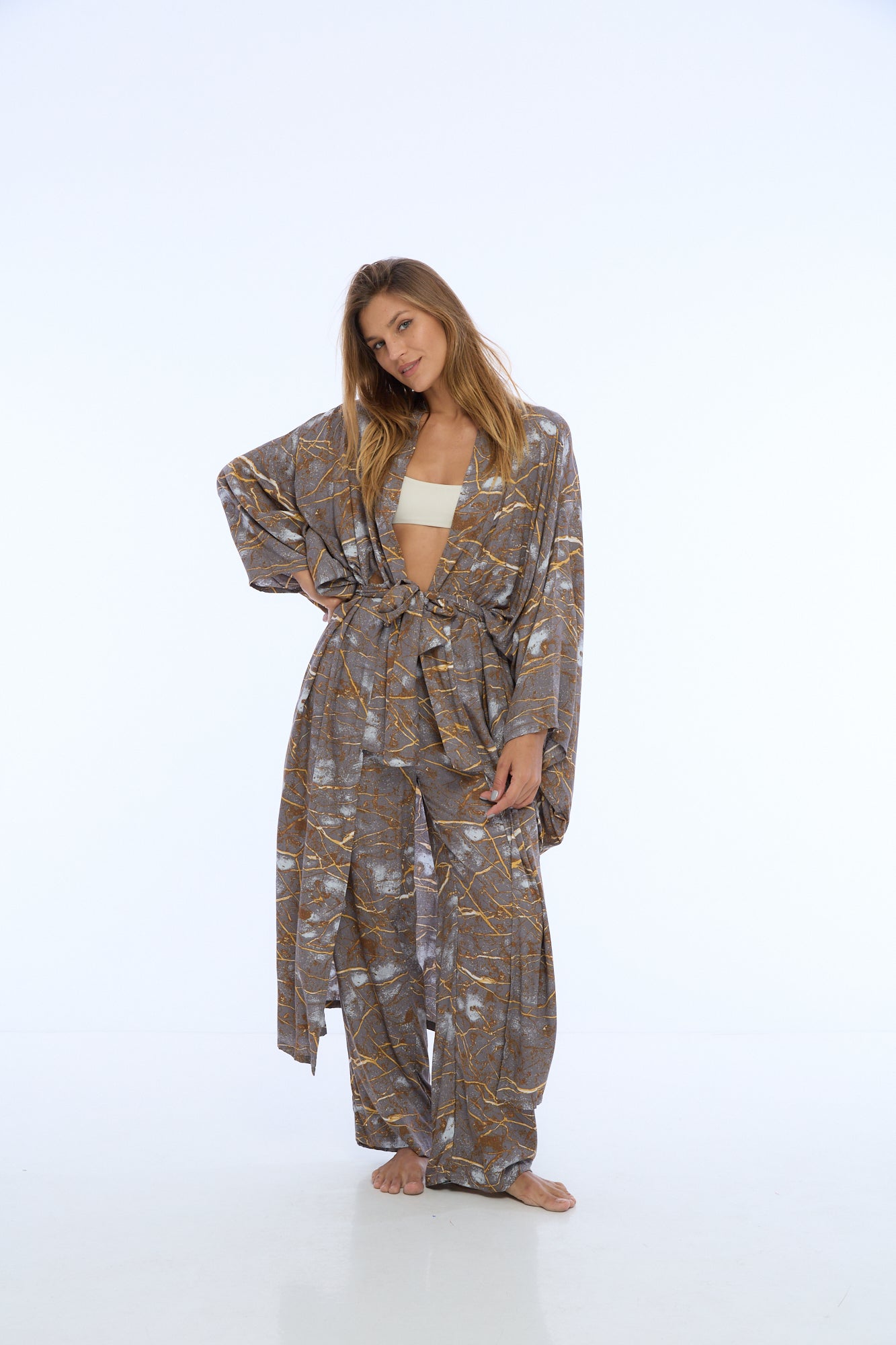 Kimono unisex SILVER MARBLE