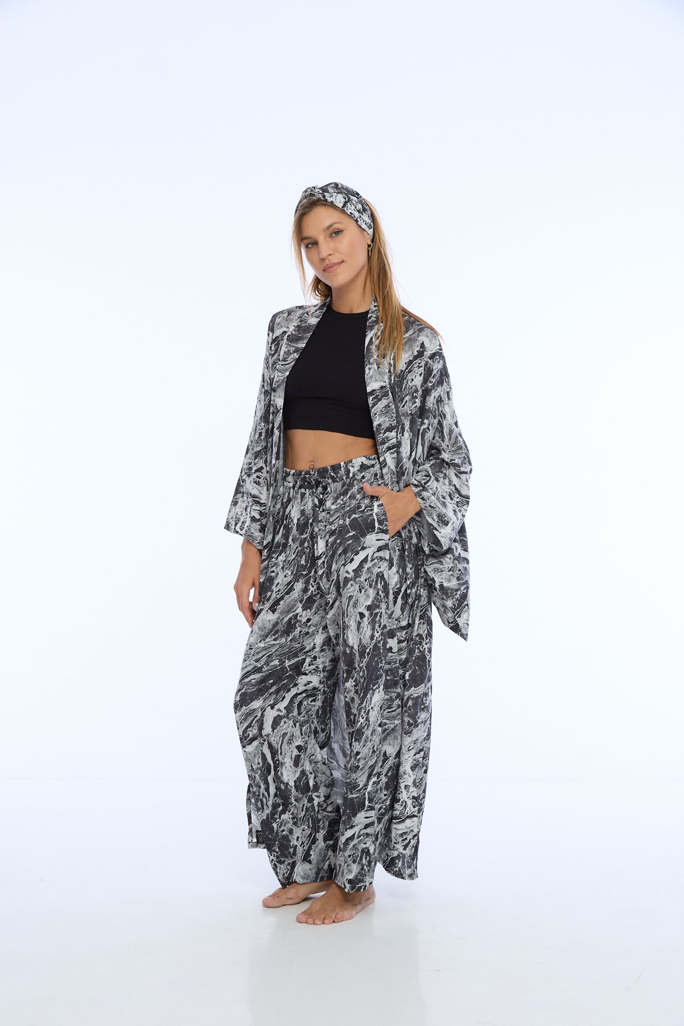 Kimono unisex GRAY MARBLE