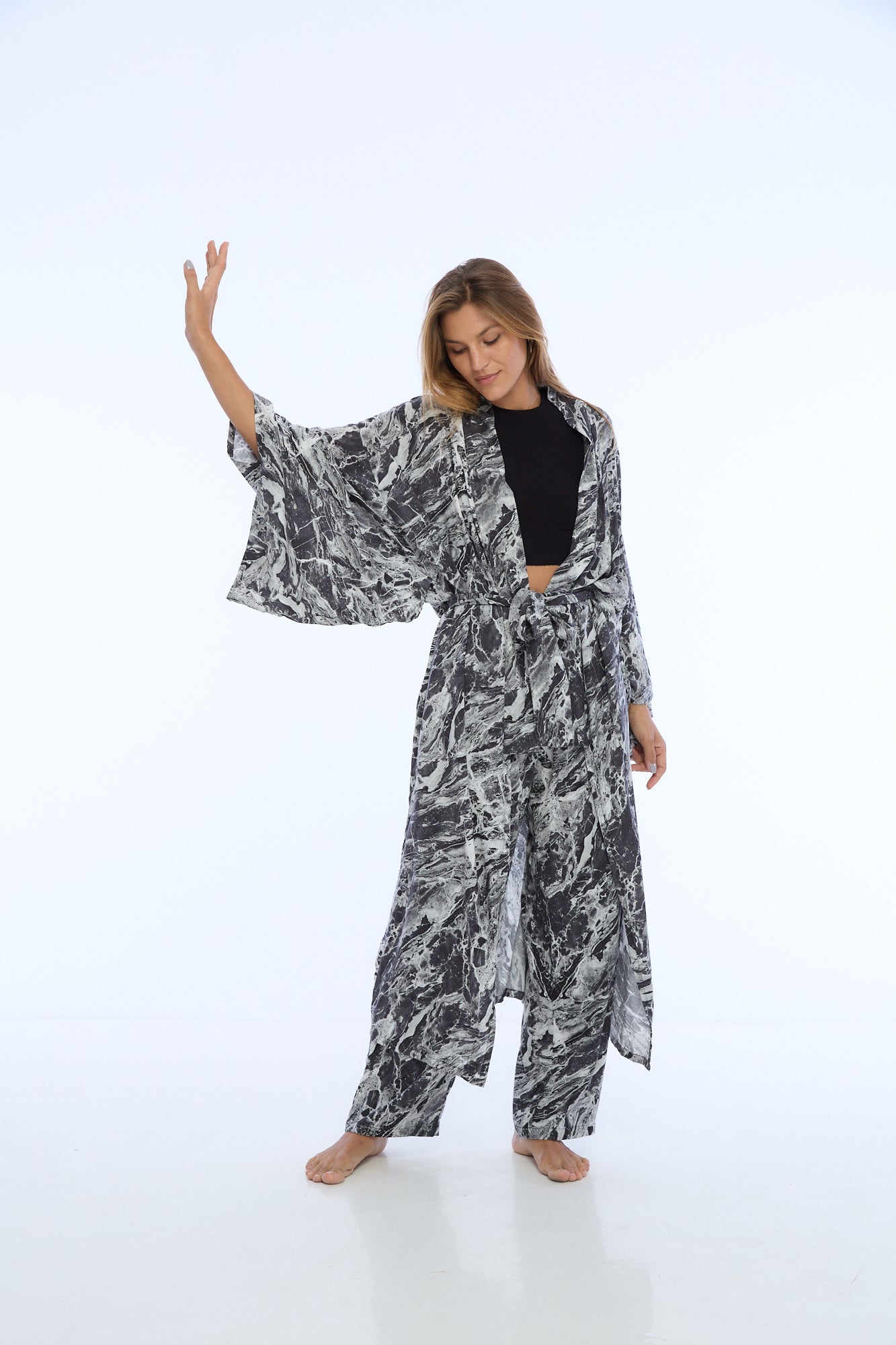 Kimono unisex GRAY MARBLE