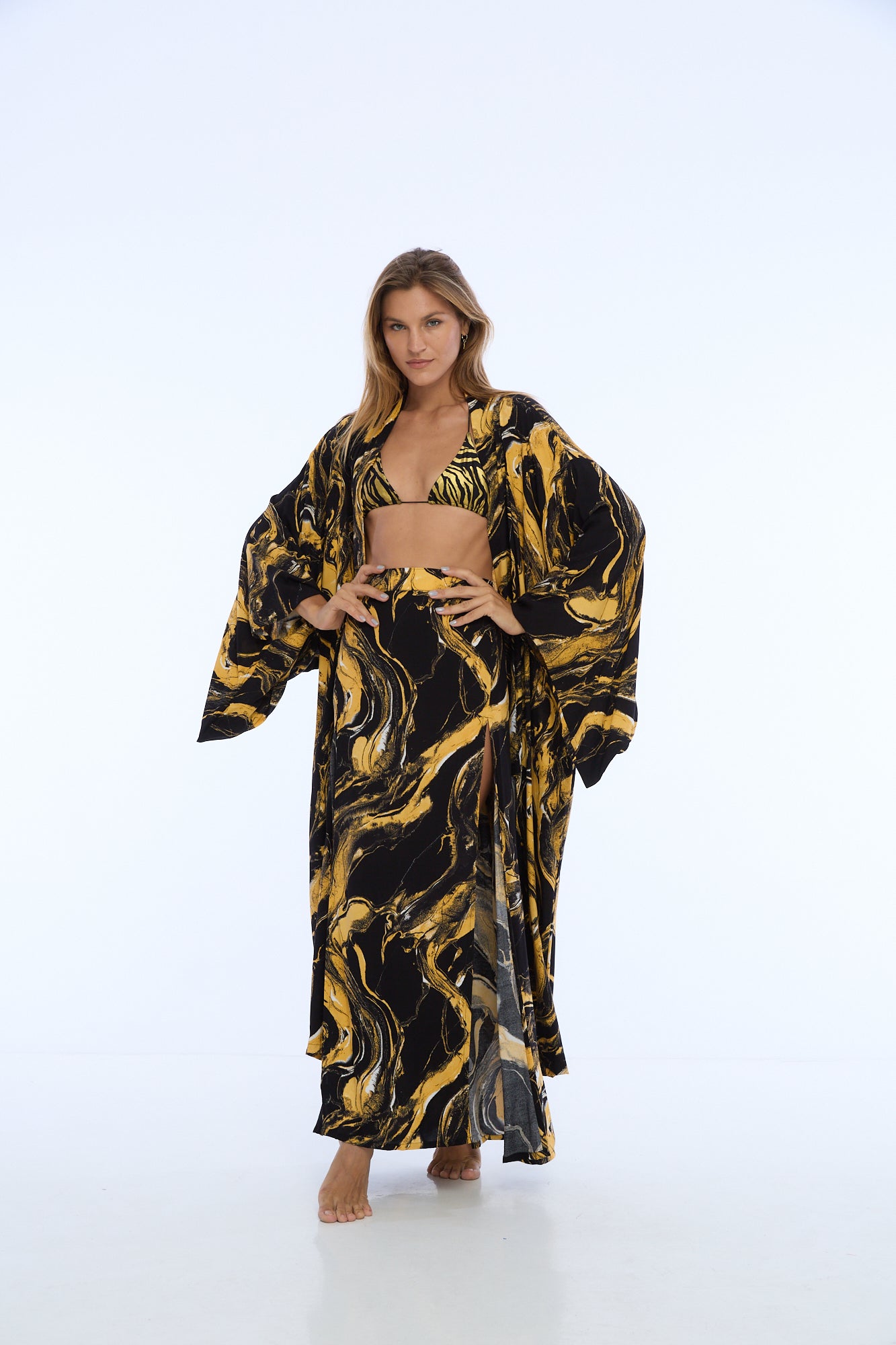 Kimono unisex BLACK MARBLE