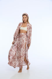 Skirt LILY maxi PINK MARBLE