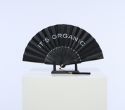 Two sides hand fan DON'T PANIC / IT'S ORGANIC