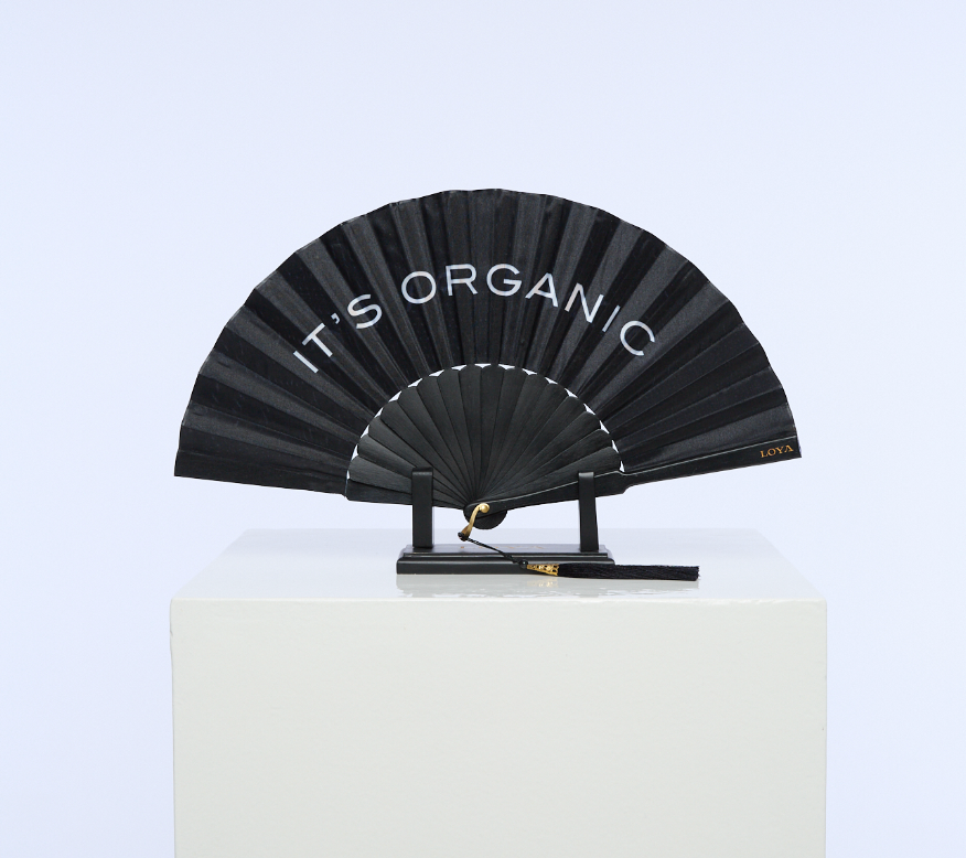 Two sides hand fan DON'T PANIC / IT'S ORGANIC